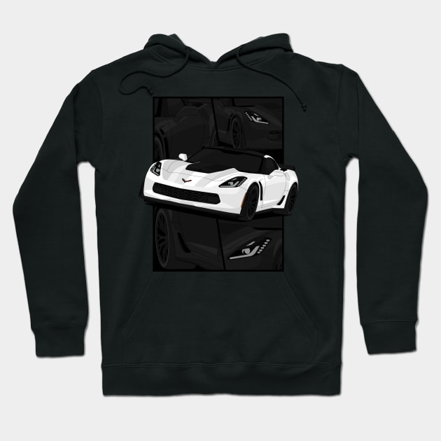 Z06 WHITE Hoodie by VENZ0LIC